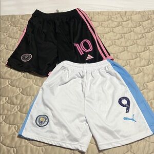 Adidas Black Shorts with Pink Accents